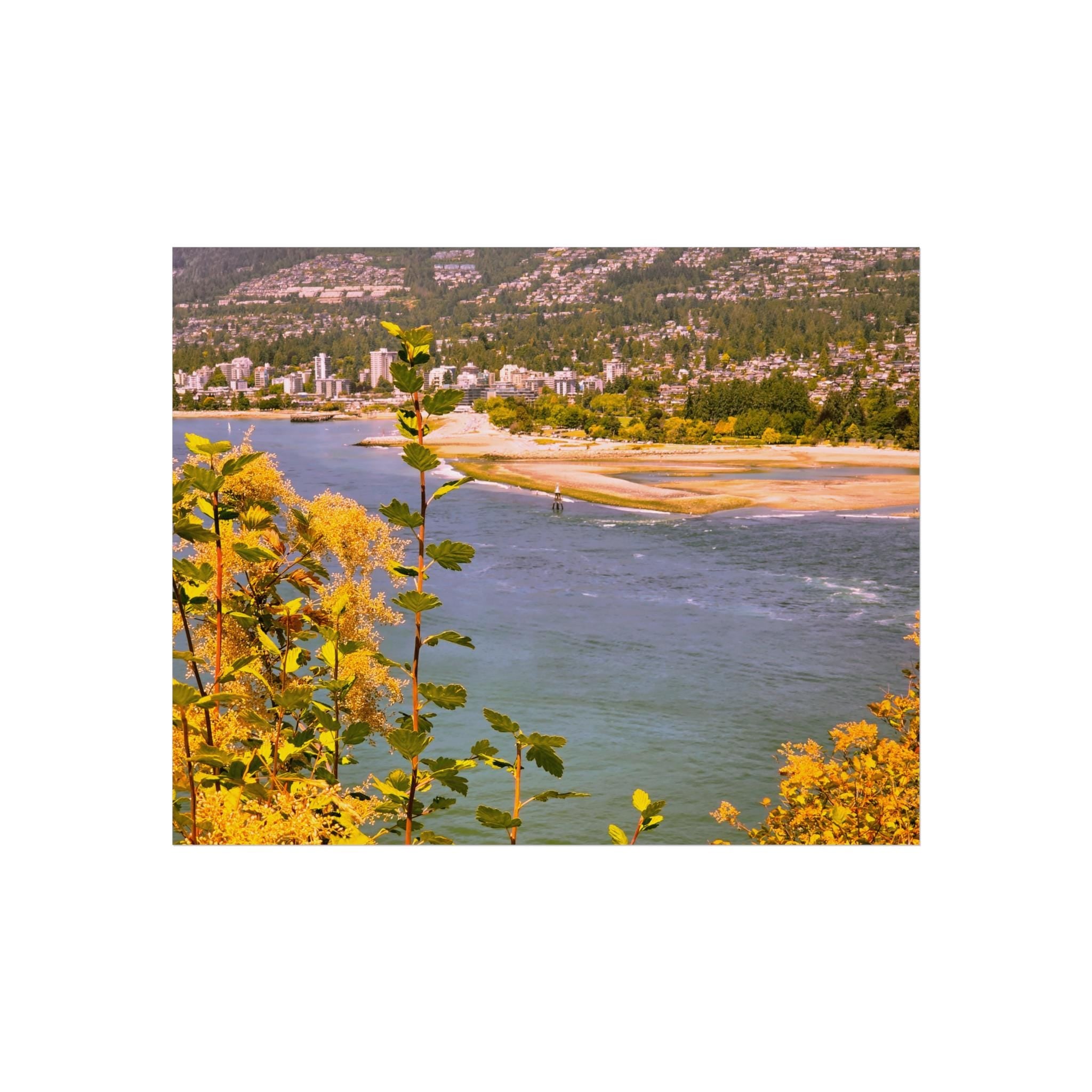 Stanley Park Vancouver Photo Print 8x10, Coastal Cityscape Wall Art, Nature Meets Urban Giclée, Canada Travel Photography Decor