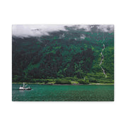 Alaska Canvas Wall Art, Green Coastal Landscape Print, Mountain Nature Photography Decor, Gift for Outdoor or Travel Lovers