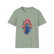 Moonlit Maiden Shirt Art Nouveau Graphic Tee Sage Green Goddess Shirt Fantasy Floral Shirt Witchy Woman Gift Boho Mystic Aesthetic