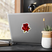 Romantic Red Rose Vinyl Decal Floral Sticker for Scrapbooking, Laptops, Water Bottles, Gift Wrapping, Cute Aesthetic Decor