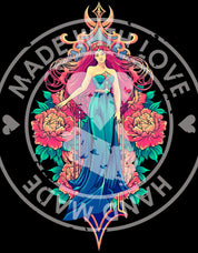 Moonlit Maiden Shirt Art Nouveau Graphic Tee Sage Green Goddess Shirt Fantasy Floral Shirt Witchy Woman Gift Boho Mystic Aesthetic
