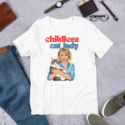 Childless Cat Lady Shirt, Funny Cat Lover Tee, Feminist Graphic T-Shirt, Retro Vintage Style, Cat Mom Gift, Anti-Mom Club Humor Top